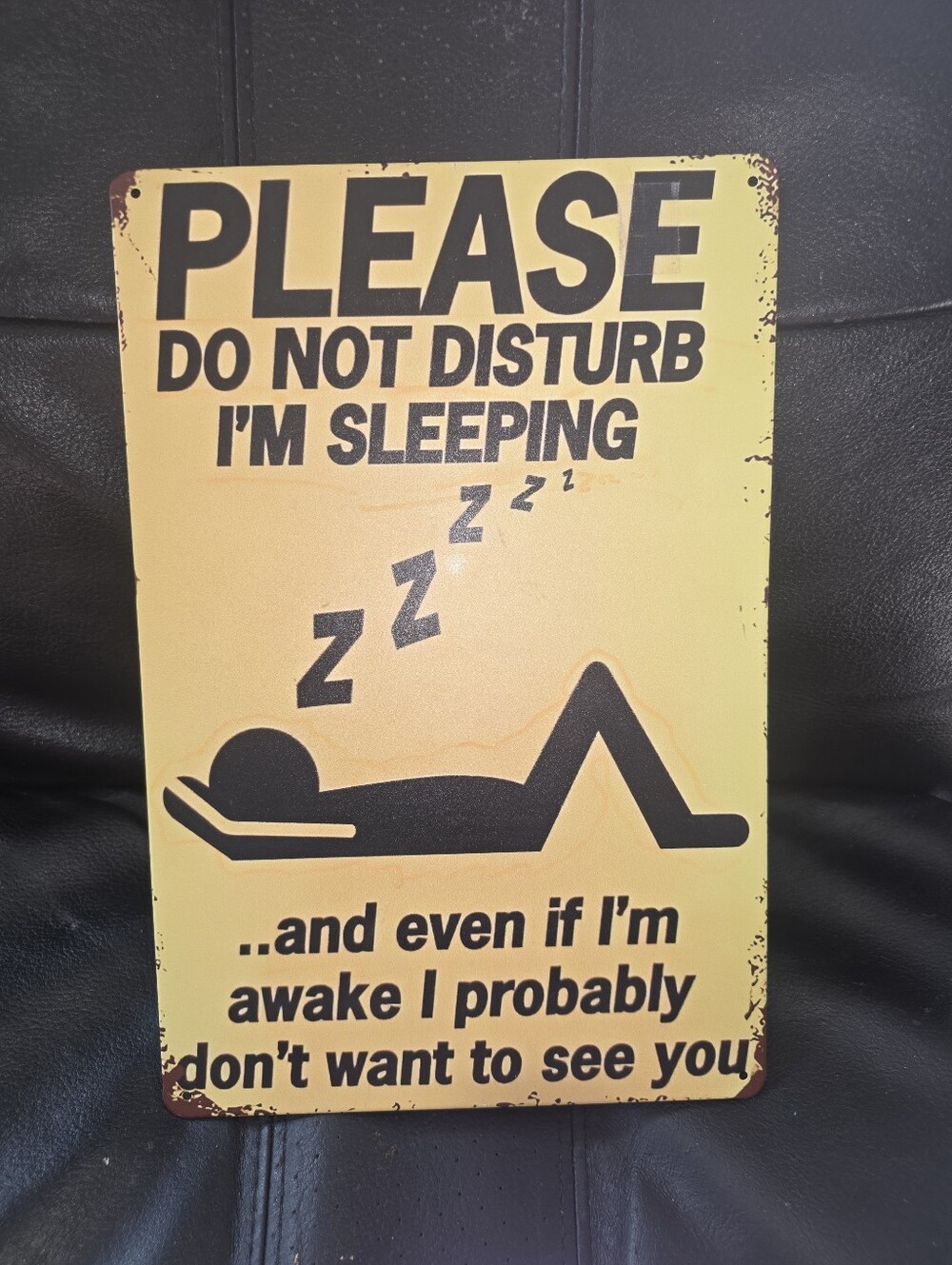 Tin Sign Please Do Not Disturb I'm Sleeping... Retro Inspired Modern Metal Hang